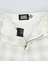 Vintage Y2K 00s Urban Heritage Plaid Canvas Relaxed Fit Wide Leg Cargo Shorts - W36