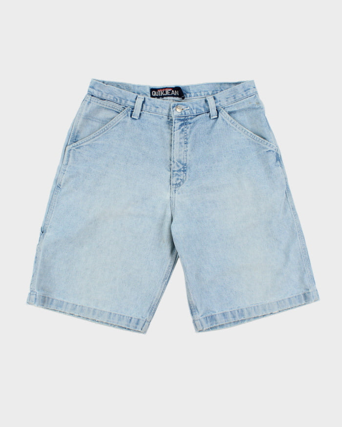 Vintage 1990s Quiksilver Relaxed Fit Wide Leg QuikJean Denim Skater Shorts - W33