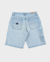 Vintage 1990s Quiksilver Relaxed Fit Wide Leg QuikJean Denim Skater Shorts - W33