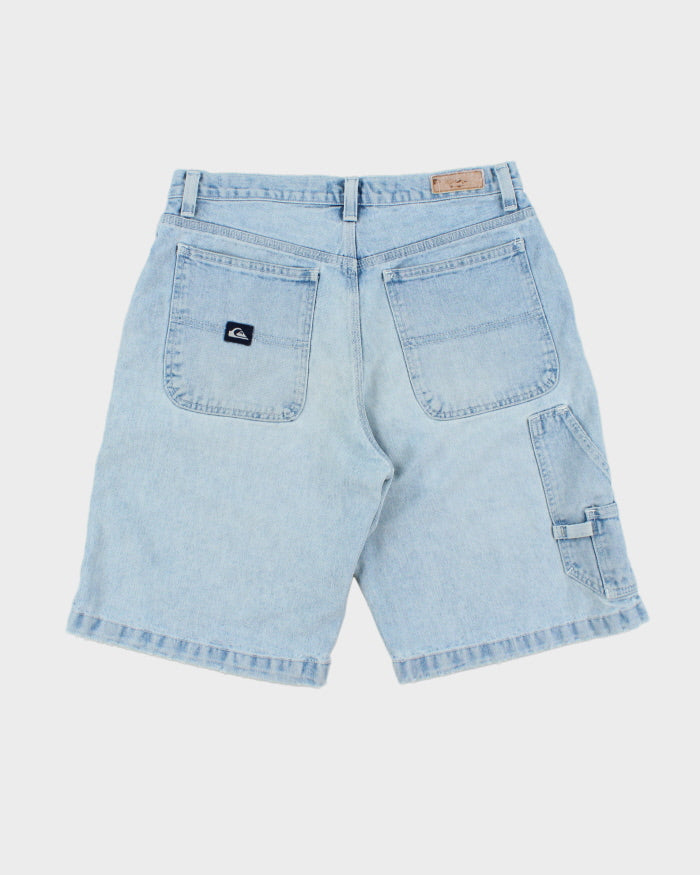 Vintage 1990s Quiksilver Relaxed Fit Wide Leg QuikJean Denim Skater Shorts - W33