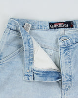 Vintage 1990s Quiksilver Relaxed Fit Wide Leg QuikJean Denim Skater Shorts - W33