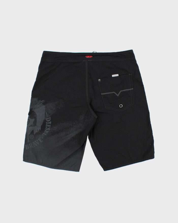 Vintage Diesel Spray Logo Relaxed Fit Board Shorts - W32
