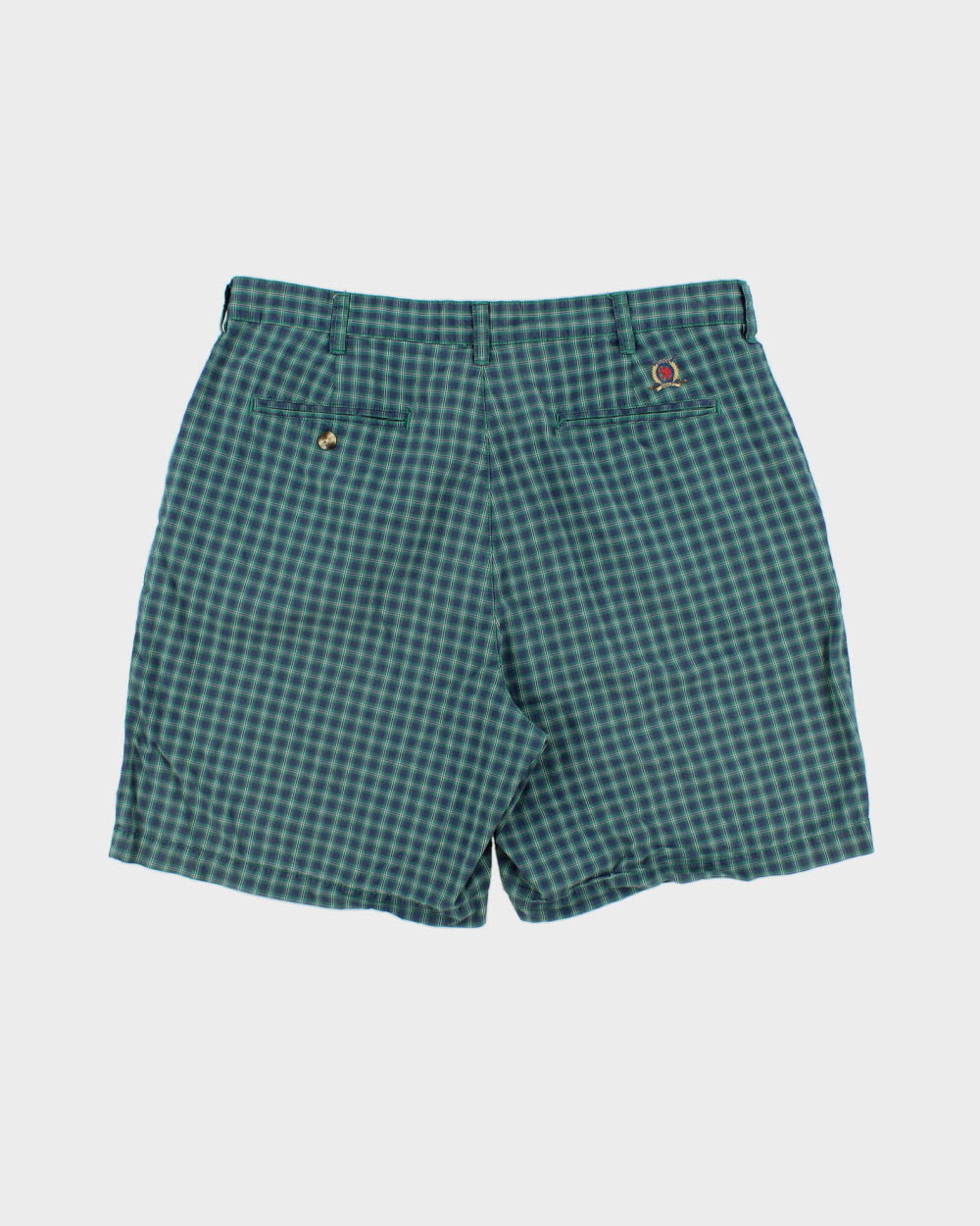 Vintage 1990s Tommy Hilfiger Golf Cotton Checked Shorts - W35