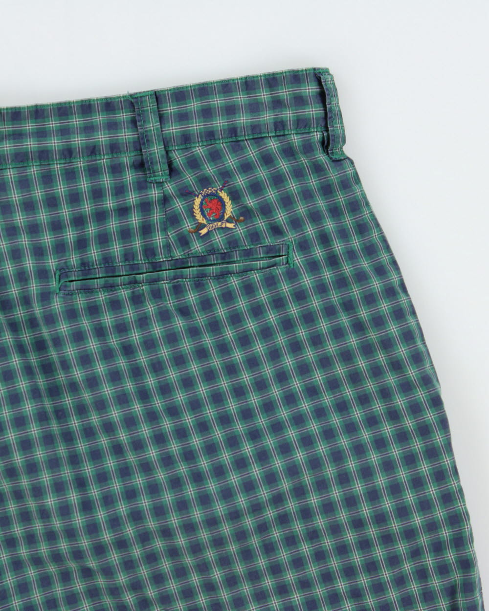 Vintage 1990s Tommy Hilfiger Golf Cotton Checked Shorts - W35