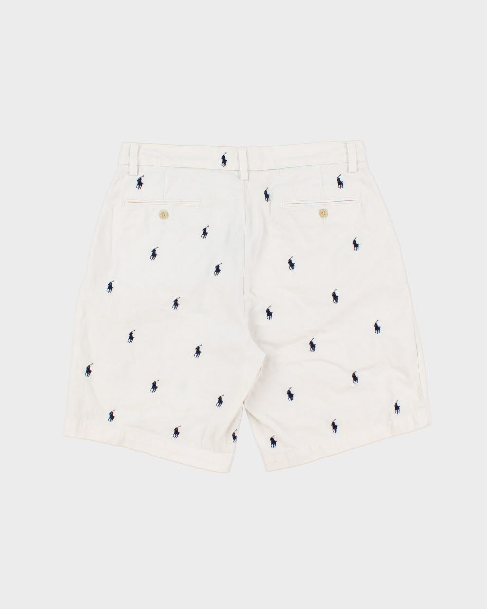 Vintage Polo Ralph Lauren Repeat Pony Embroidered Relaxed Fit Chino 'Prospect' Shorts - W33