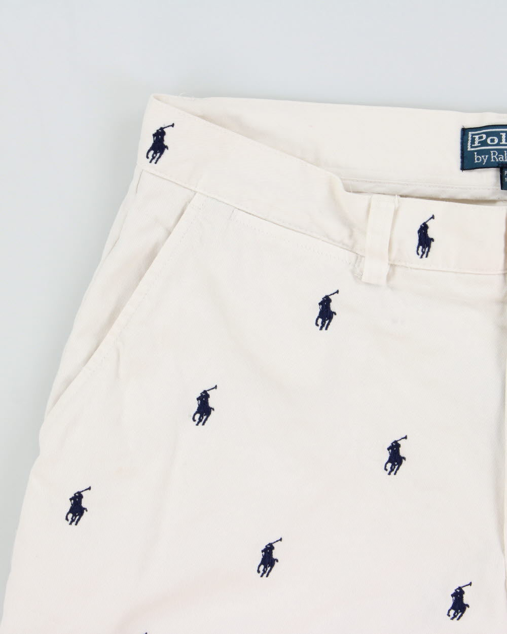 Vintage Polo Ralph Lauren Repeat Pony Embroidered Relaxed Fit Chino 'Prospect' Shorts - W33