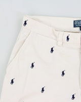 Vintage Polo Ralph Lauren Repeat Pony Embroidered Relaxed Fit Chino 'Prospect' Shorts - W33