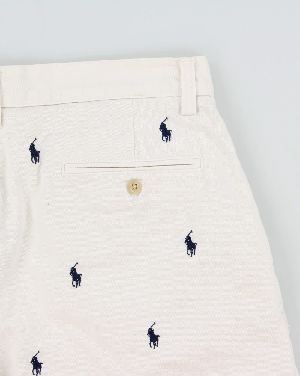 Vintage Polo Ralph Lauren Repeat Pony Embroidered Relaxed Fit Chino 'Prospect' Shorts - W33