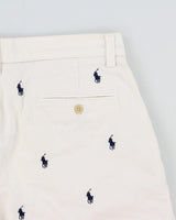 Vintage Polo Ralph Lauren Repeat Pony Embroidered Relaxed Fit Chino 'Prospect' Shorts - W33