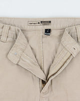 Vintage Carhartt Desert Khaki Rugged Flex Relaxed Fit Canvas Work Shorts - W38