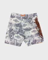 Vintage Harley Davidson Embroidered Relaxed Fit Biker Graphic Board Shorts - W34