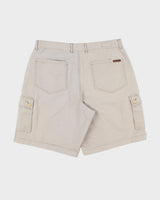 Vintage 1990s Malboro Classic Desert Khaki Canvas Patch Pocket Relaxed Fit Wide Leg Utility Shorts - W36