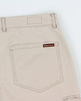 Vintage 1990s Malboro Classic Desert Khaki Canvas Patch Pocket Relaxed Fit Wide Leg Utility Shorts - W36