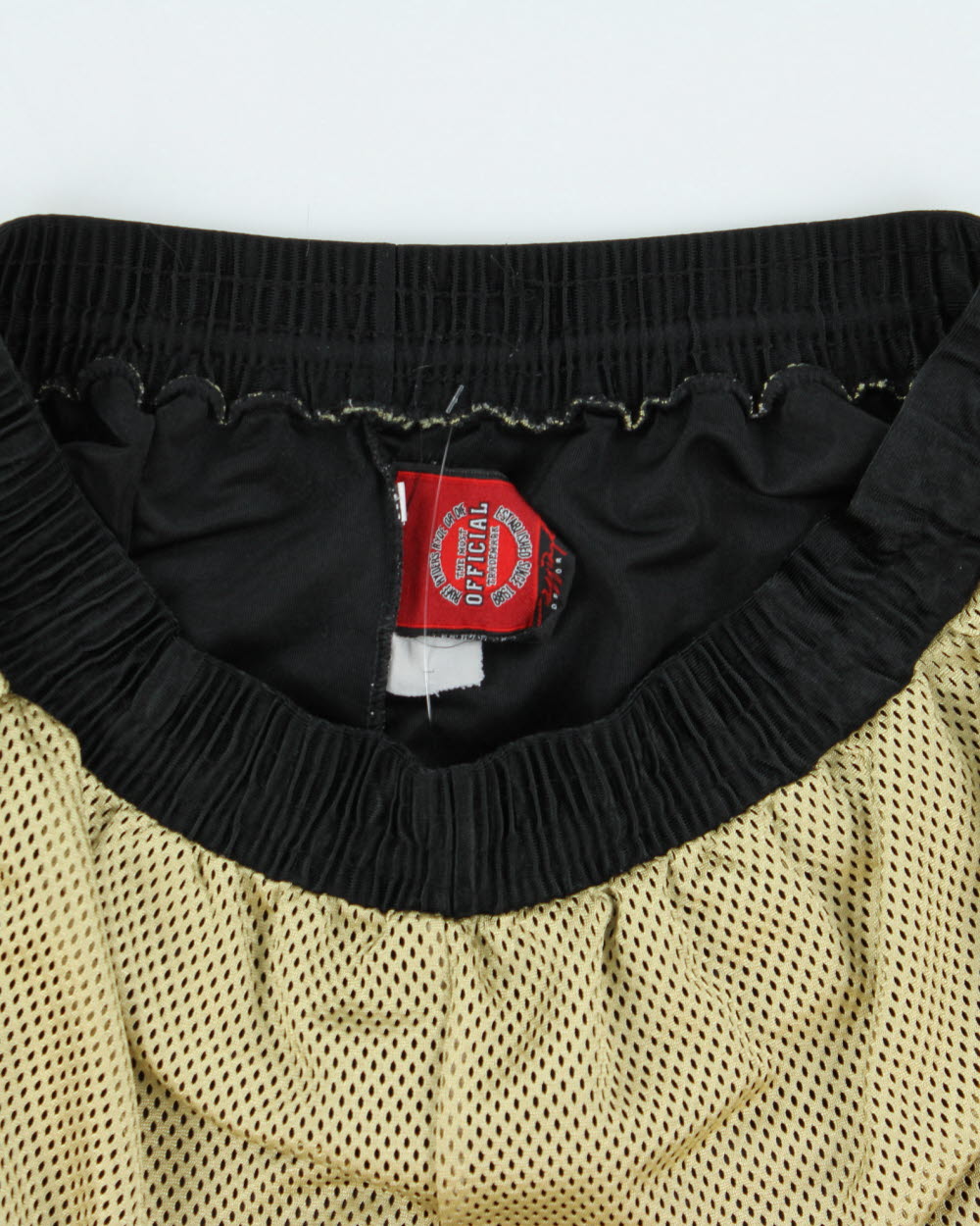 Vintage Y2K 00s Ruff Ryders Gold Embroidered Heavyweight Mesh Relaxed Fit Wide Leg Basketball Shorts -XL