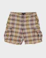 Vintage Y2K 00s Tommy Hilfiger Plaid Relaxed Fit Wide Leg Cargo Shorts - W38