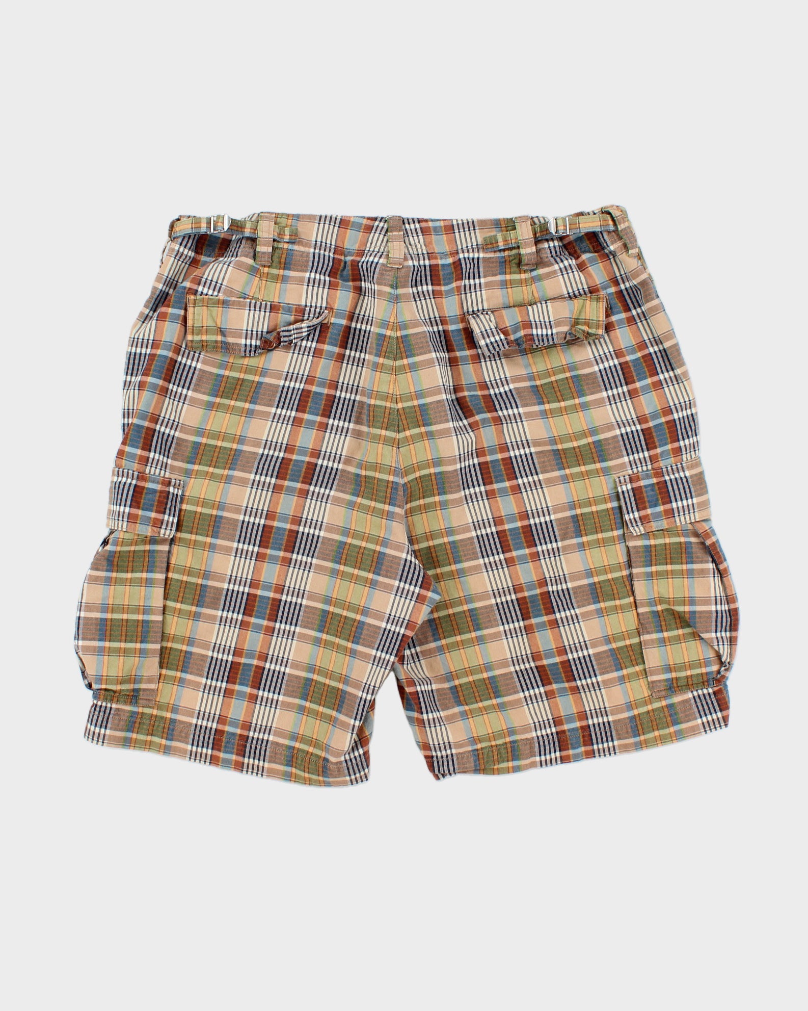 Vintage Y2K 00s Tommy Hilfiger Plaid Relaxed Fit Wide Leg Cargo Shorts - W38