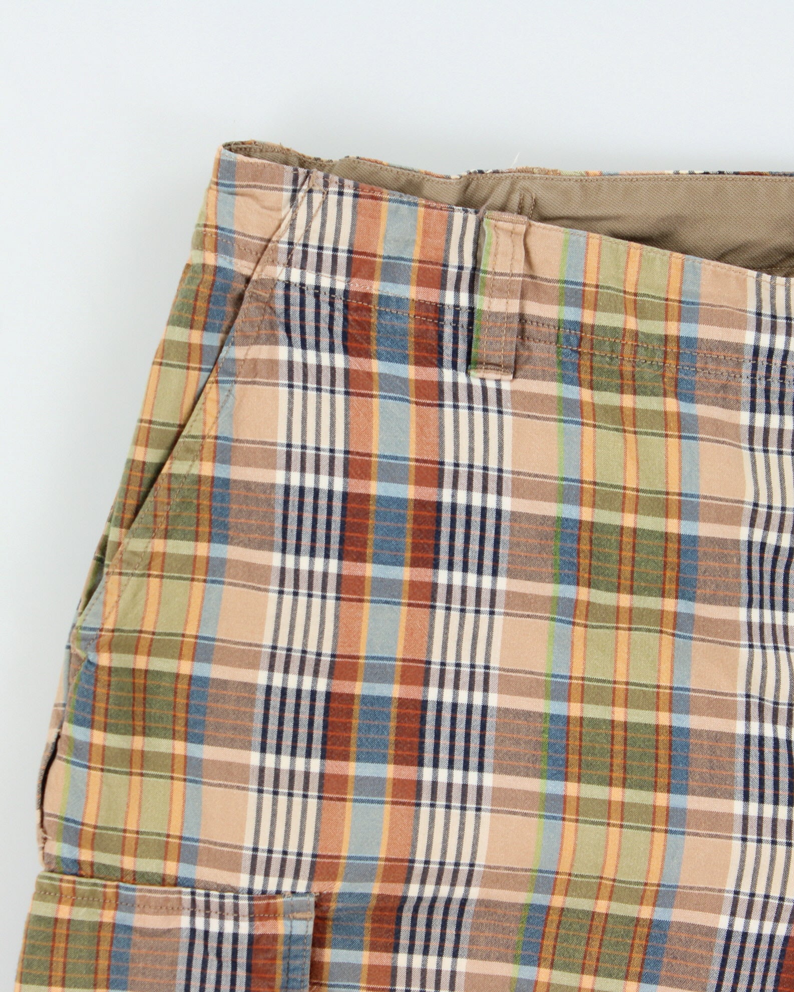 Vintage Y2K 00s Tommy Hilfiger Plaid Relaxed Fit Wide Leg Cargo Shorts - W38