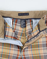 Vintage Y2K 00s Tommy Hilfiger Plaid Relaxed Fit Wide Leg Cargo Shorts - W38