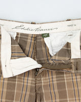 Vintage Eddie Bauer Plaid Legend Wash Relaxed Fit Chino Shorts - W36