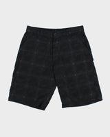 Vintage Y2K 00s No Fear Plaid Repeat Logo Canvas Relaxed Fit Wide Leg Skater Shorts - W34