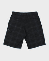 Vintage Y2K 00s No Fear Plaid Repeat Logo Canvas Relaxed Fit Wide Leg Skater Shorts - W34