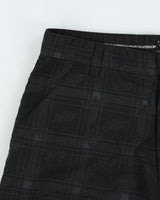 Vintage Y2K 00s No Fear Plaid Repeat Logo Canvas Relaxed Fit Wide Leg Skater Shorts - W34