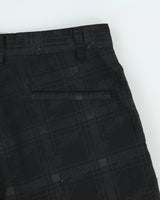 Vintage Y2K 00s No Fear Plaid Repeat Logo Canvas Relaxed Fit Wide Leg Skater Shorts - W34