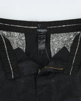 Vintage Y2K 00s No Fear Plaid Repeat Logo Canvas Relaxed Fit Wide Leg Skater Shorts - W34