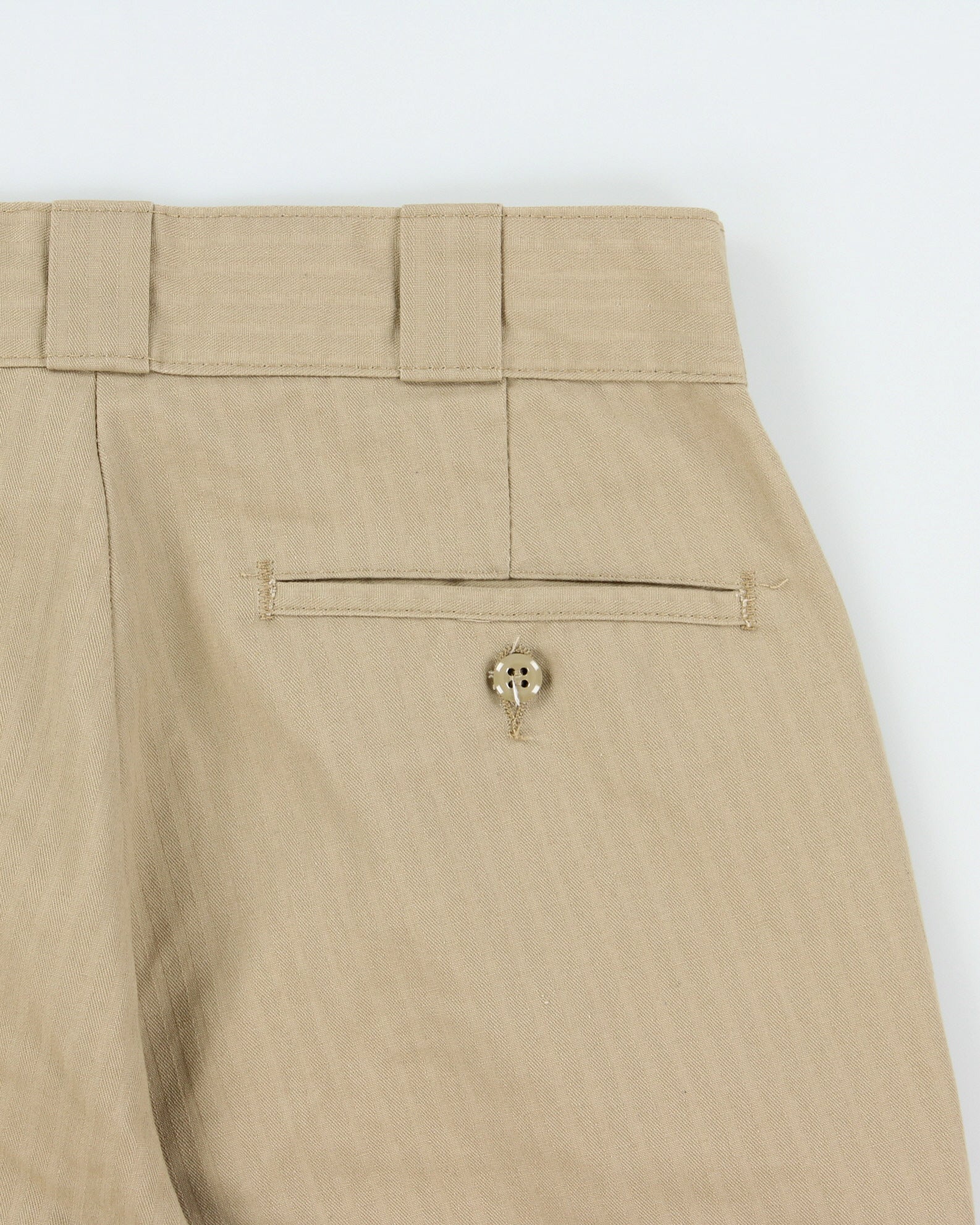 Vintage Dickies 13 Inch Desert Khaki Striped Canvas Multi-Pocket Relaxed Fit Work Shorts - W34