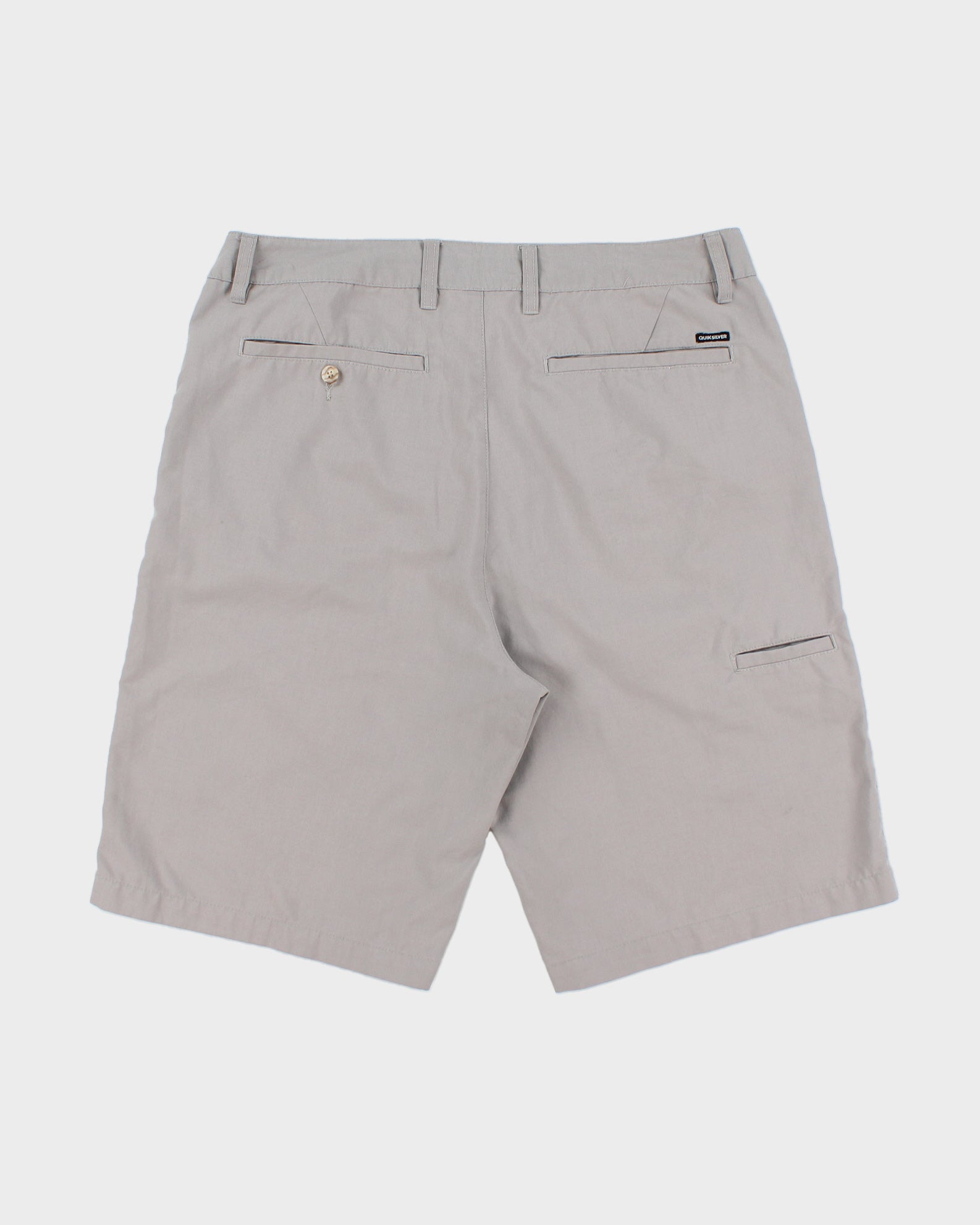 Vintage Quicksilver Pale Grey Canvas Relaxed Fit Wide Leg Skater Shorts - W36