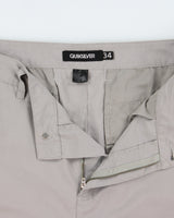Vintage Quicksilver Pale Grey Canvas Relaxed Fit Wide Leg Skater Shorts - W36