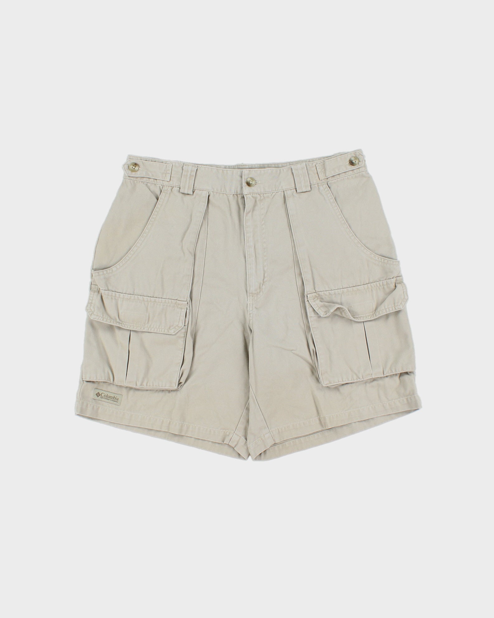 Vintage 1998 Columbia Desert Khaki Canvas Multi-Pocket Relaxed Fit Bermuda Shorts - W30