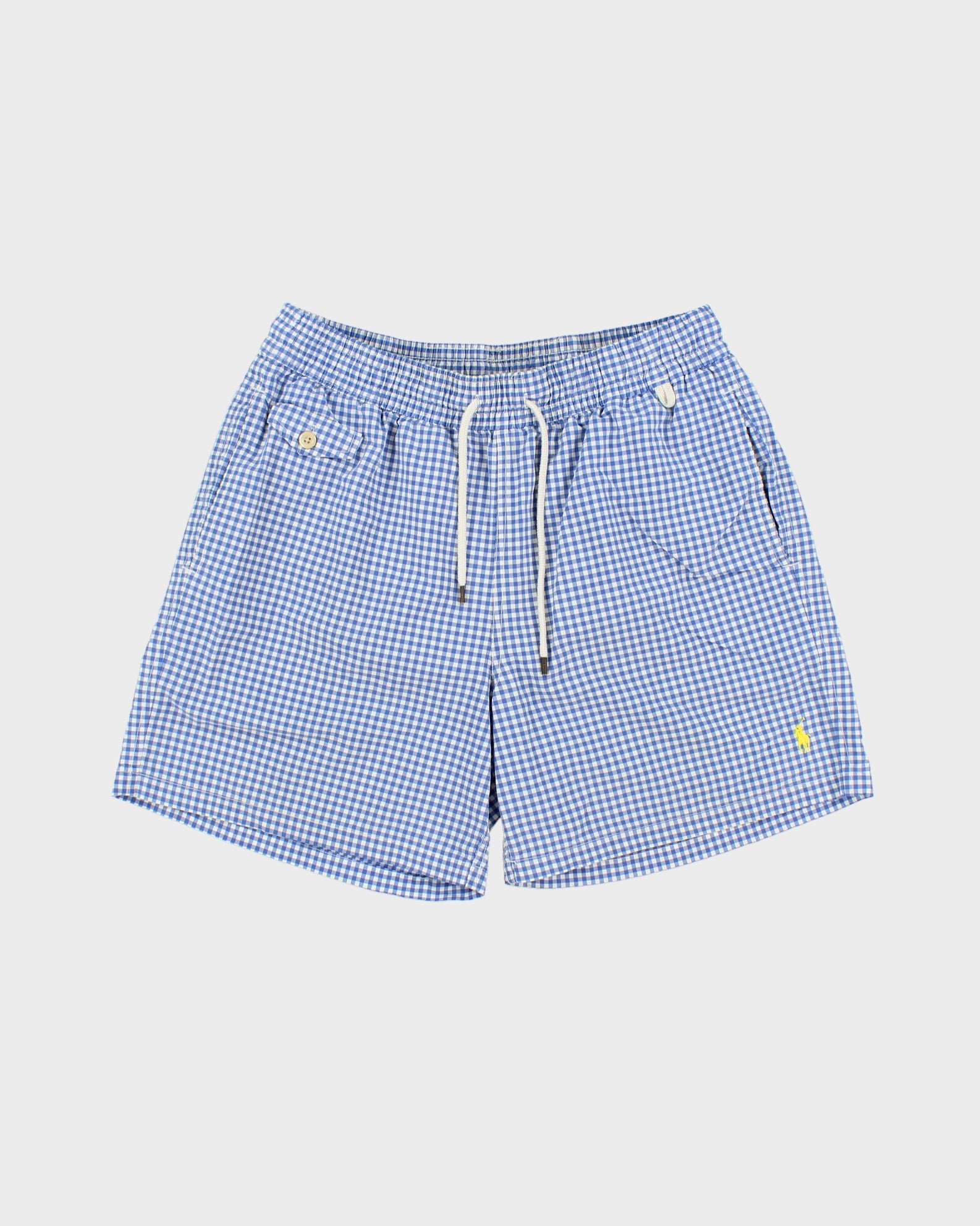 Vintage Y2K 00s Polo Ralph Lauren Gingham Multi-Pocket Relaxed Fit Swim Shorts - M