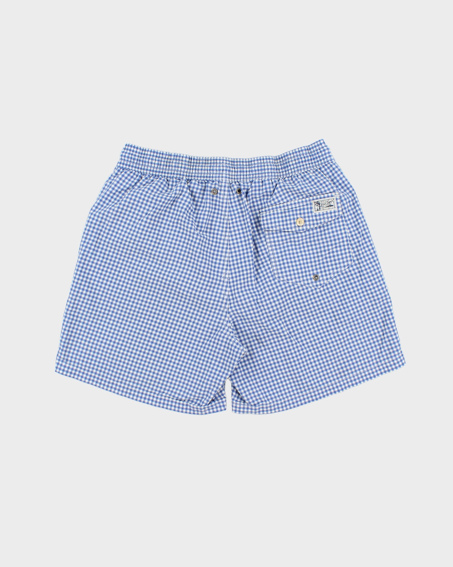 Vintage Y2K 00s Polo Ralph Lauren Gingham Multi-Pocket Relaxed Fit Swim Shorts - M