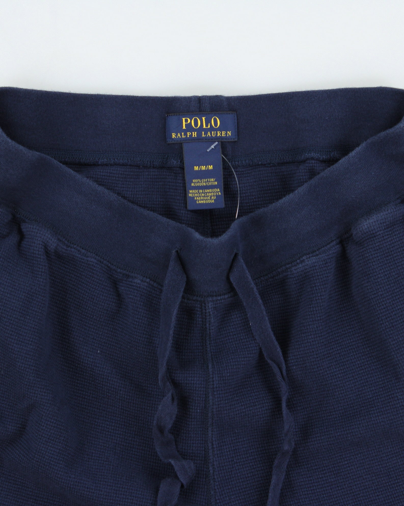 Polo Ralph Lauren Navy Relaxed Fit Casual Waffle-Knit Lounge Shorts - M