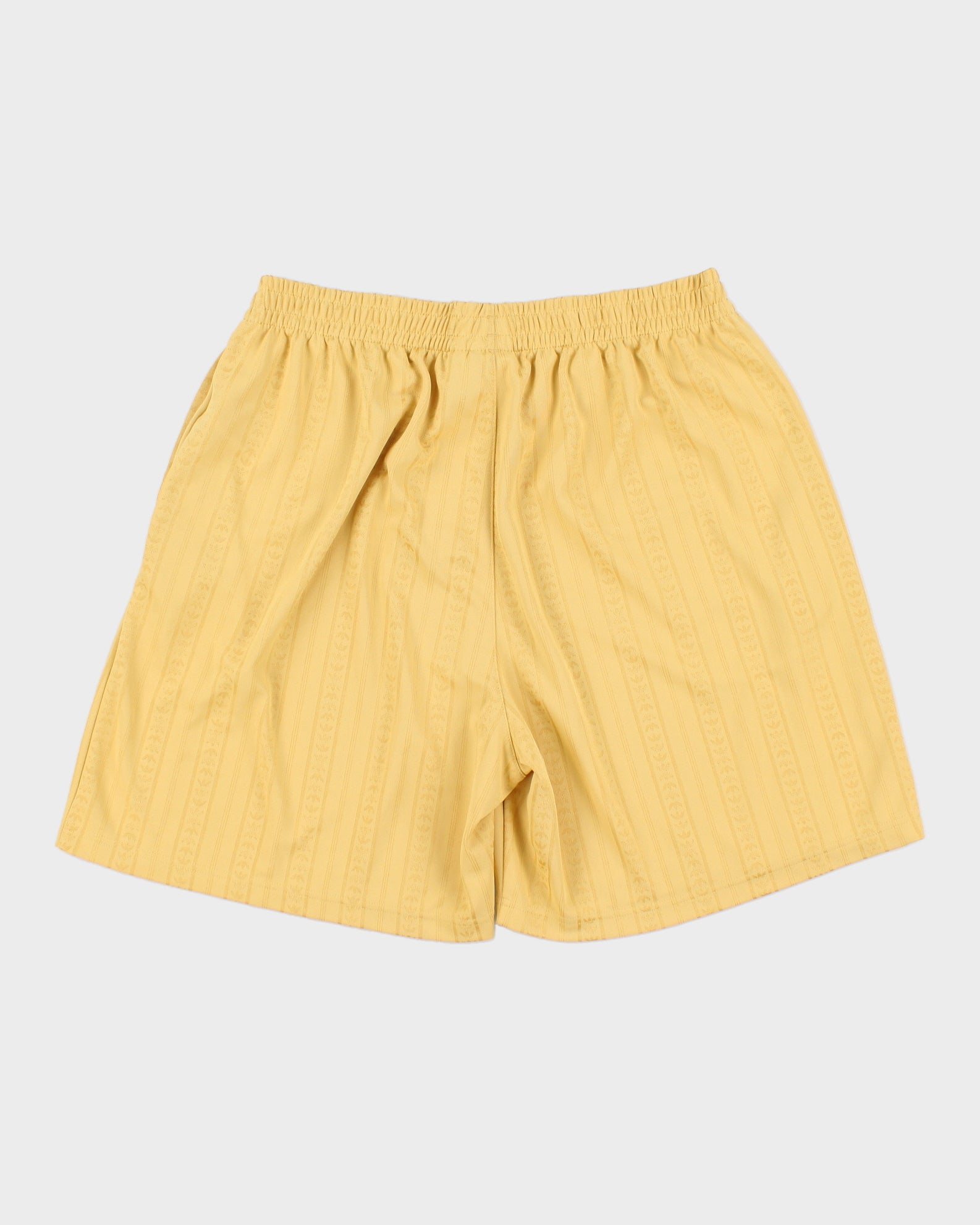 Adidas Originals Gold Striped Trefoil Monogram Relaxed Fit Wide Leg 3-Stripe Shorts - L