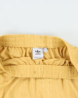 Adidas Originals Gold Striped Trefoil Monogram Relaxed Fit Wide Leg 3-Stripe Shorts - L