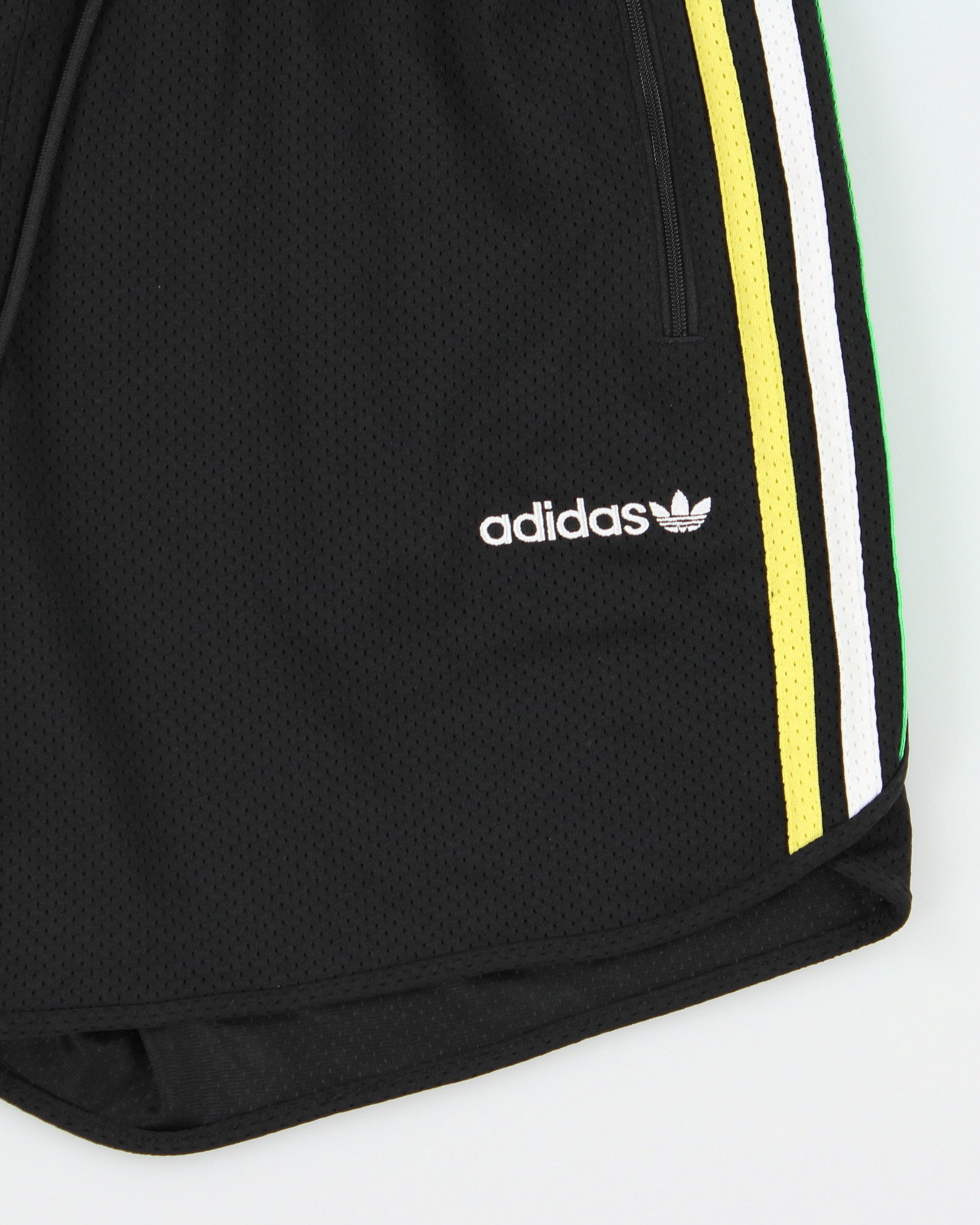 Adidas Originals 3-Stripe Embroidered Relaxed Fit Mesh Sprinter Shorts - M