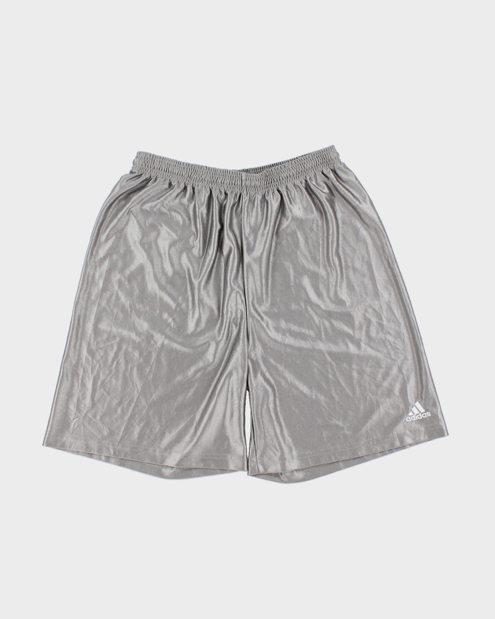 Vintage 1990s Adidas Metallic Satin Relaxed Fit Wide Leg Sport Shorts - M