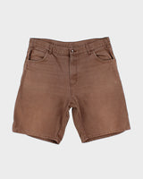 Vintage Y2K 00s Dickies Tan Brown Canvas Denim Relaxed Fit Wide Leg Carpenter Shorts - W38