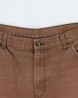 Vintage Y2K 00s Dickies Tan Brown Canvas Denim Relaxed Fit Wide Leg Carpenter Shorts - W38