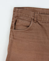Vintage Y2K 00s Dickies Tan Brown Canvas Denim Relaxed Fit Wide Leg Carpenter Shorts - W38