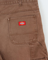 Vintage Y2K 00s Dickies Tan Brown Canvas Denim Relaxed Fit Wide Leg Carpenter Shorts - W38