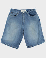 Vintage Y2K 00s Enyce Med Wash Denim Relaxed Fit Baggy Jean Shorts - W38