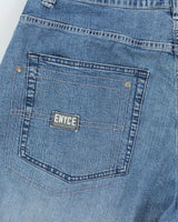 Vintage Y2K 00s Enyce Med Wash Denim Relaxed Fit Baggy Jean Shorts - W38