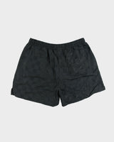 Vintage 1980s Umbro Satin Classic Embroidered Checkerboard Football Sprinter Shorts - M