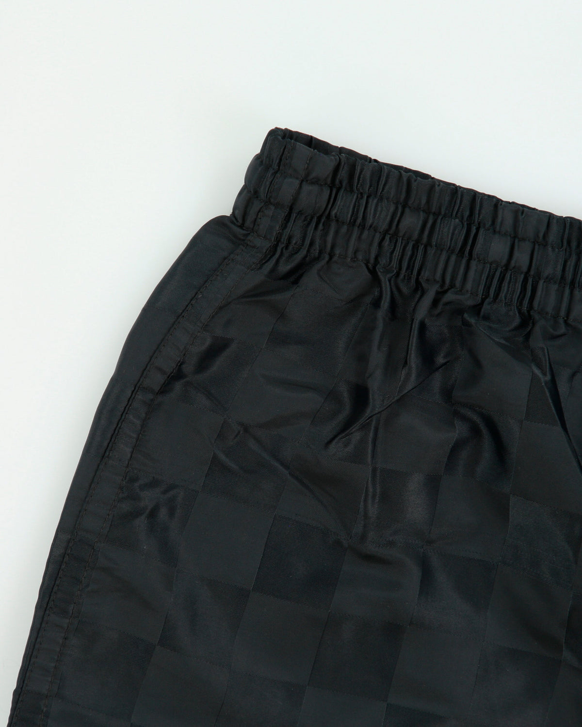 Vintage 1980s Umbro Satin Classic Embroidered Checkerboard Football Sprinter Shorts - M