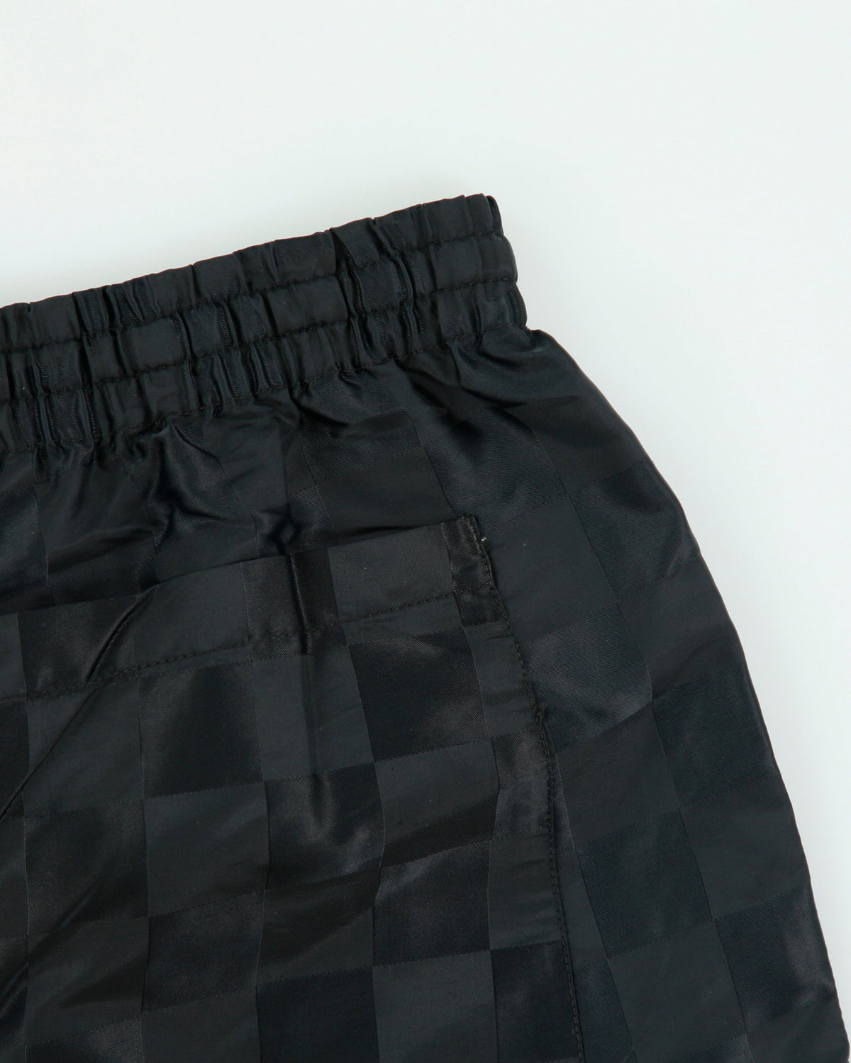 Vintage 1980s Umbro Satin Classic Embroidered Checkerboard Football Sprinter Shorts - M