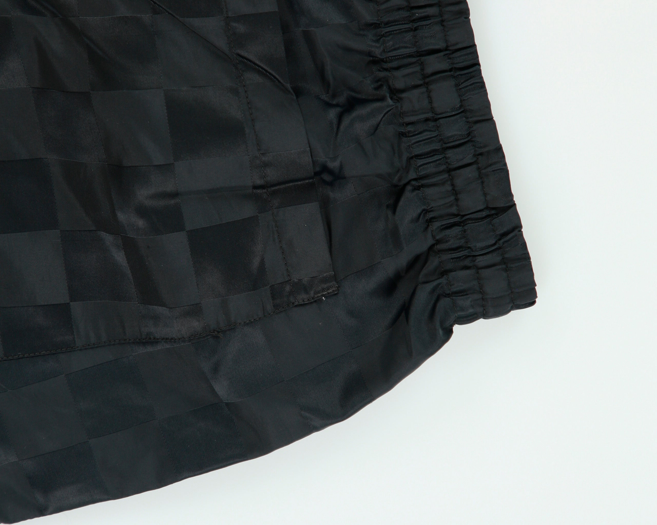 Vintage 1980s Umbro Satin Classic Embroidered Checkerboard Football Sprinter Shorts - M