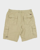 Vintage Y2K 00s Quiksilver Khaki Relaxed Fit Wide Leg Multi-Pocket Soft Shell Shorts - W38